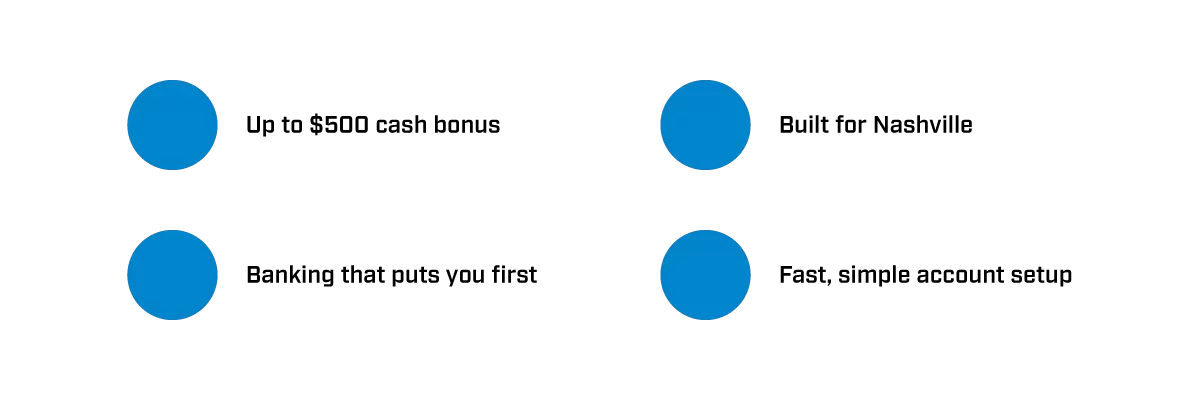 Nashville 500 | Earn up to $500 when you join First South