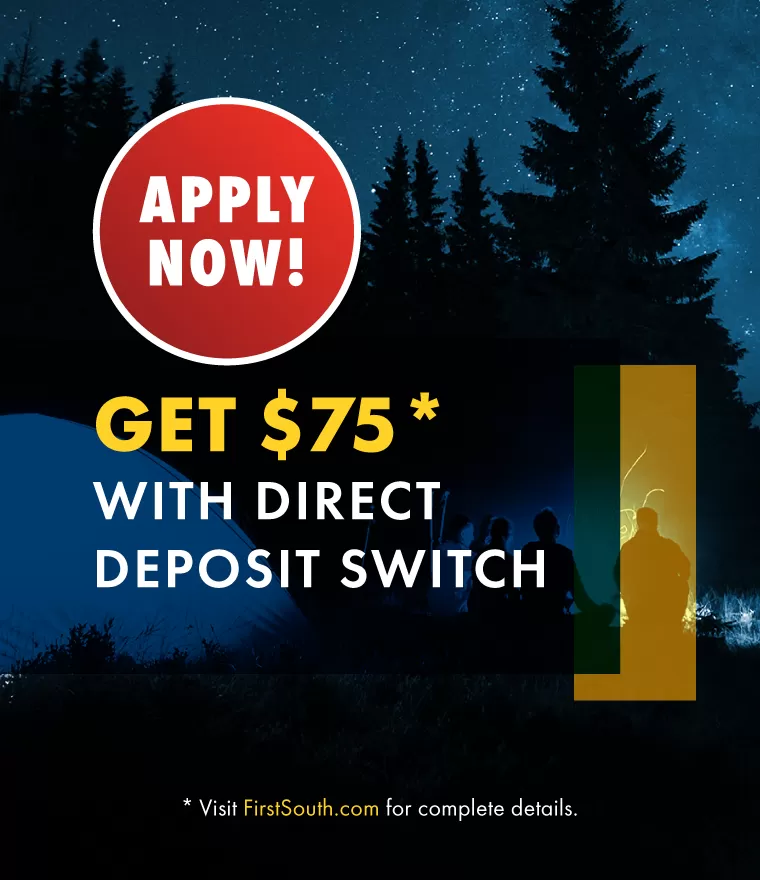 Score $75 with direct deposit.