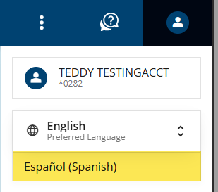 A screenshot of the online banking app.